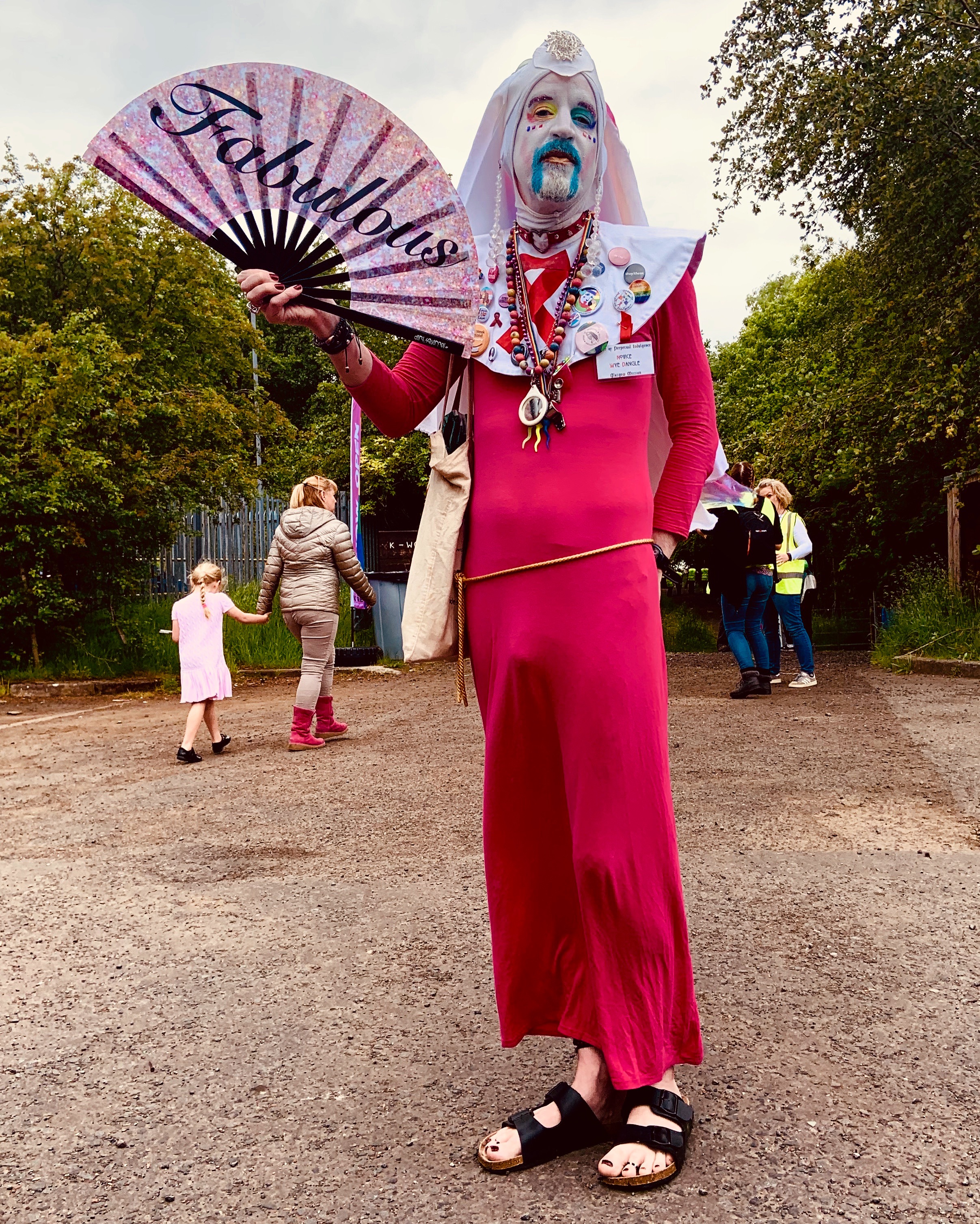 Novice Wye Dangle, of the Glasgow Mission of the Order of Perpetual Indulgence, at K-Pride in June 2019