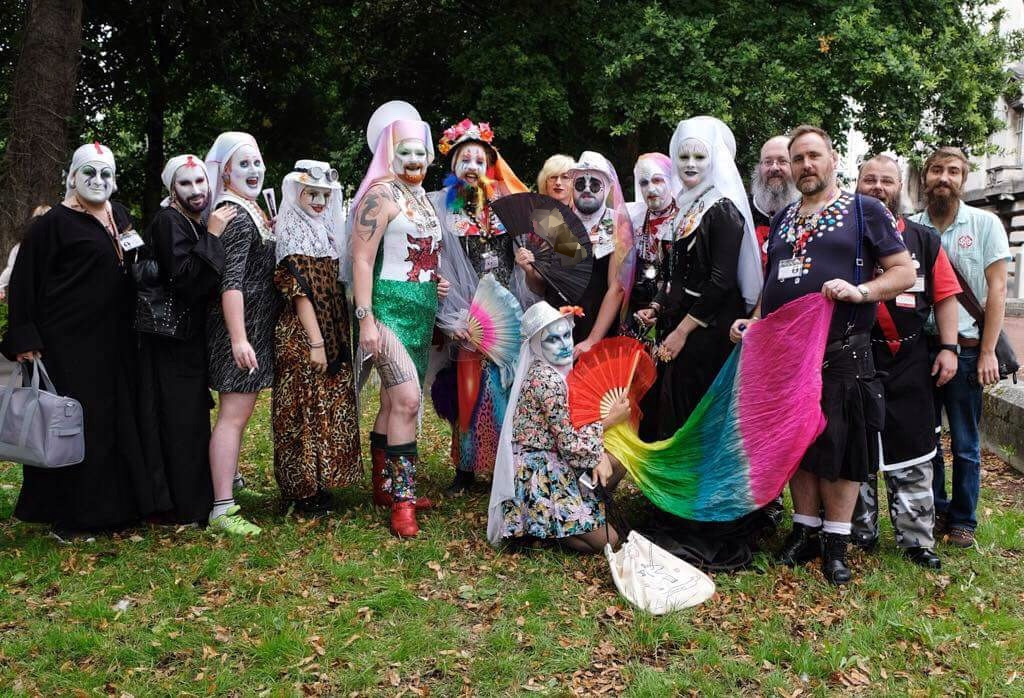 Members of Cardiff, Bristol and Glasgow OPI, at Pride Cymru in August 2018